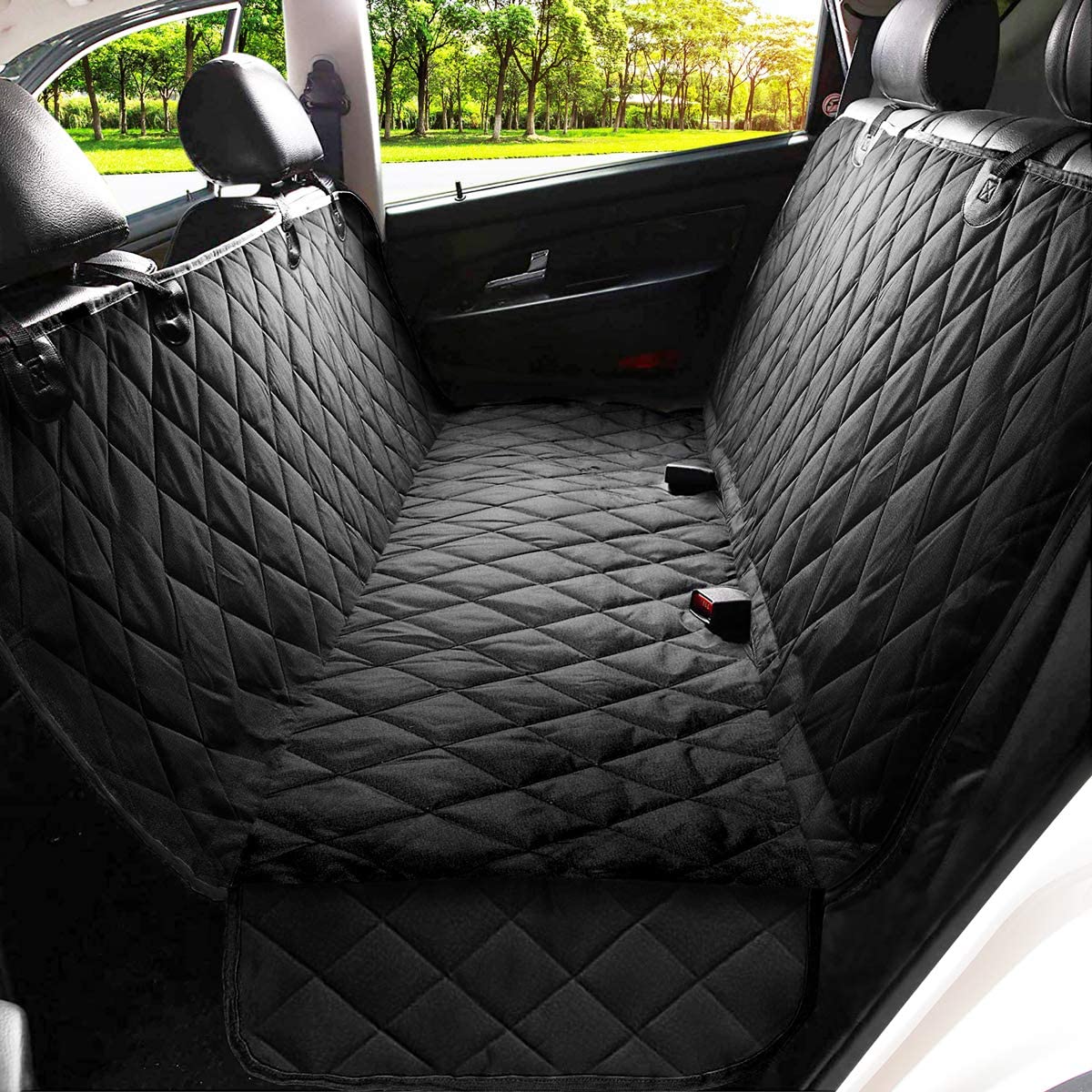 Housse de Siège de voiture pour Chien Housse Banquette Arrière Antidérapant et Imperméable Accessoire Pour Chien-3-Petmonde