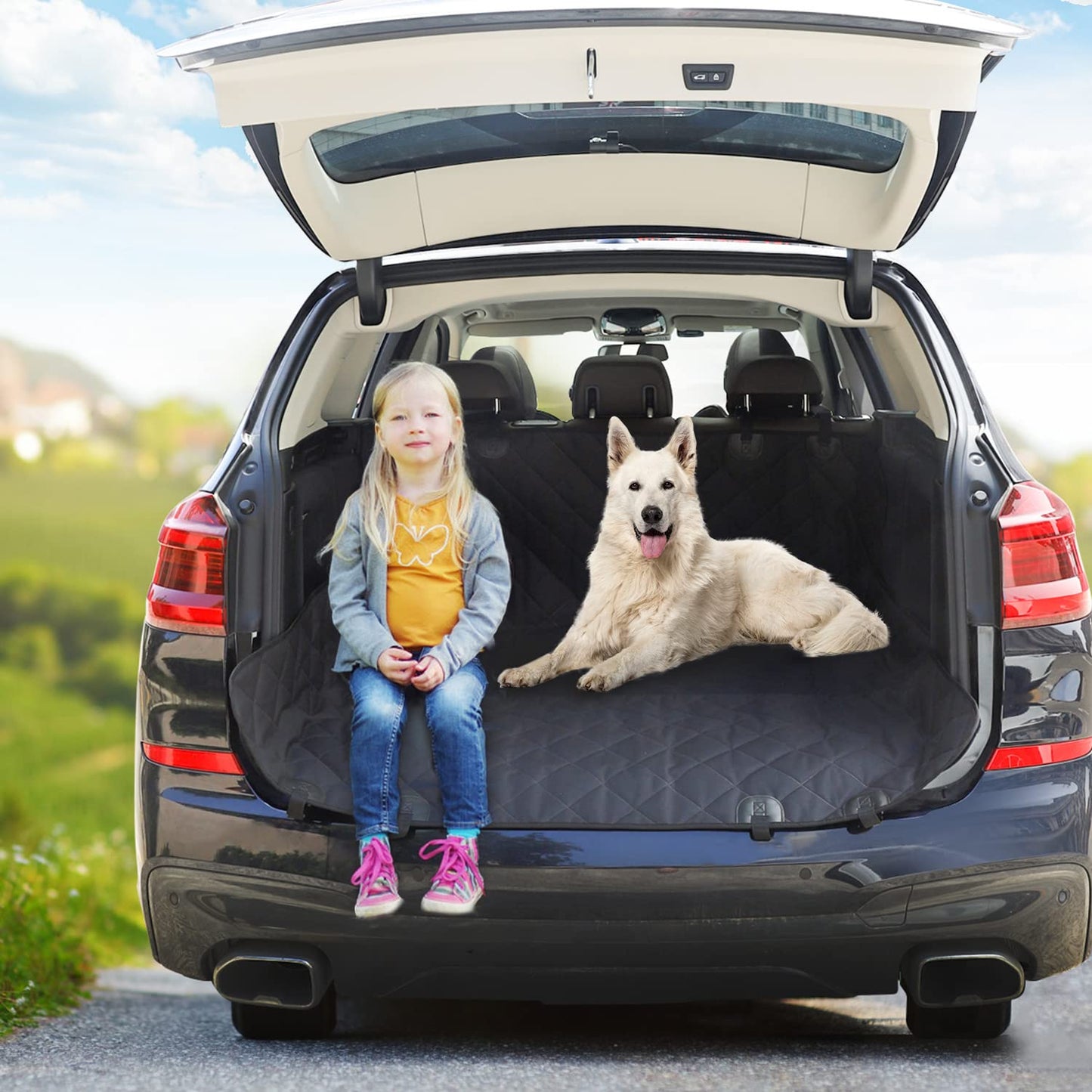 Housse de Siège de voiture pour Chien Housse Banquette Arrière Antidérapant et Imperméable Accessoire Pour Chien-6-Petmonde