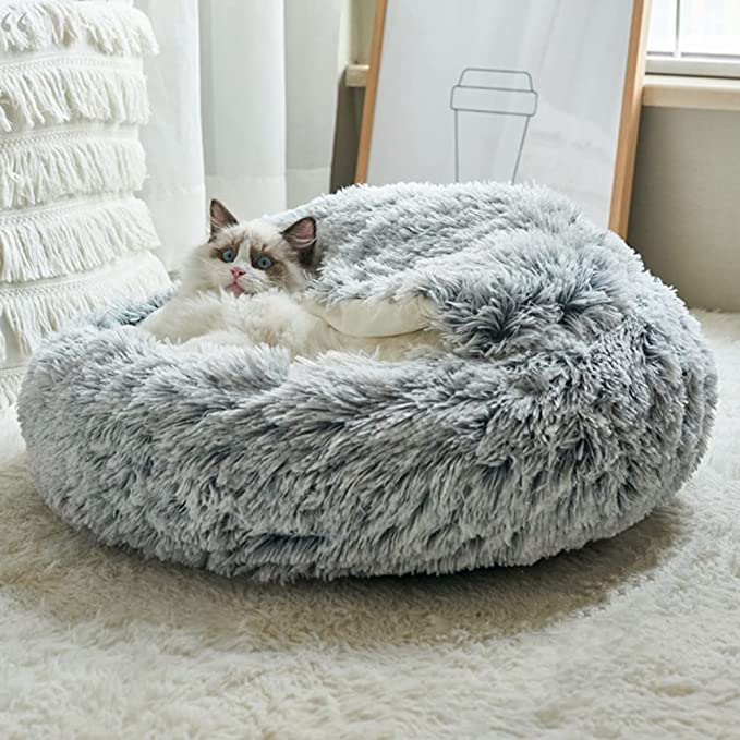Lit en Peluche Chaud pour Chat et Chien - Panier de Couchage Confortable-4-Petmonde