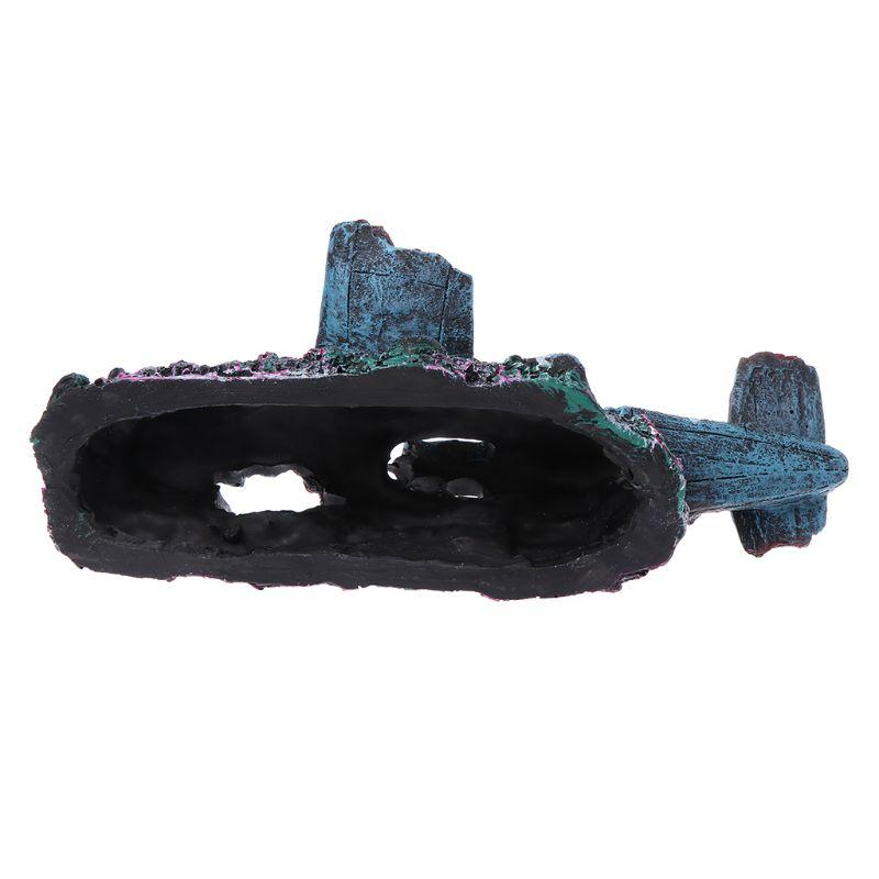 Avion coulé grande taille en résine décoration aquarium cachette poisson crevette-6-Petmonde