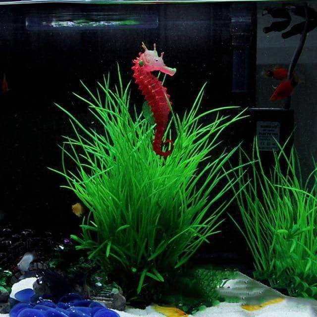 Hippocampe fluorescent lumineux en silicone décoration d'aquarium-4-Petmonde