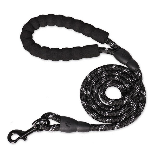 Laisse en corde d'escalade solide réfléchissante pour chien longeur 1.5 mètres diamètre 1 cm-1-Petmonde