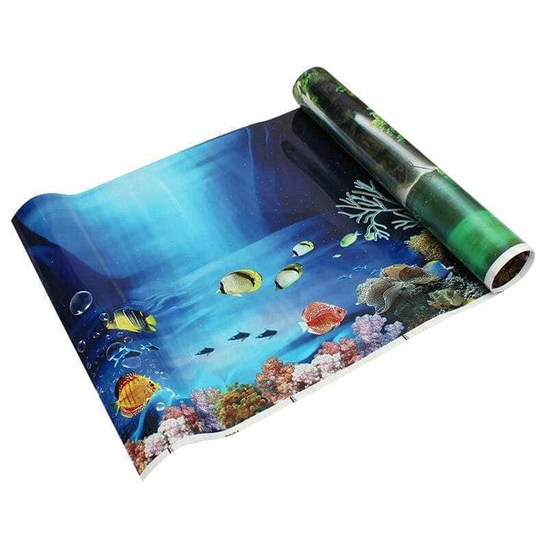 Mur de fond paysage marin poster de décoration double face pour aquarium-3-Petmonde