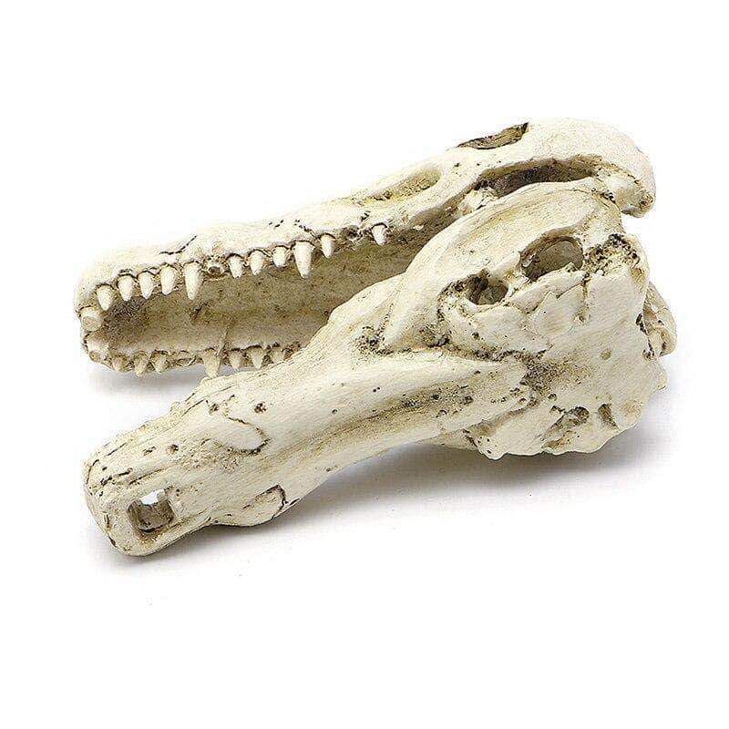 Ornement tête de crocodile crâne en résine décoration pour aquarium-2-Petmonde