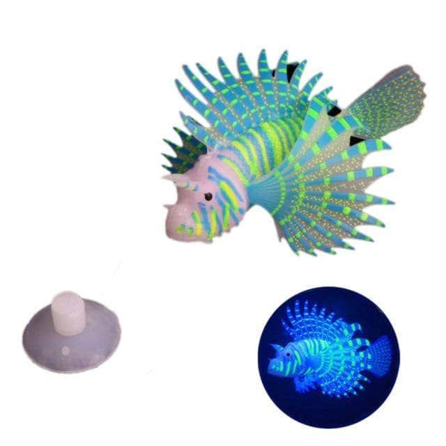 Poisson-lion flottant fluorescent en silicone rascasse volante décoration aquarium-5-Petmonde
