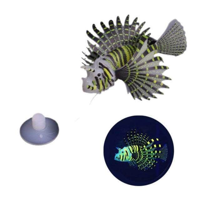 Poisson-lion flottant fluorescent en silicone rascasse volante décoration aquarium-6-Petmonde