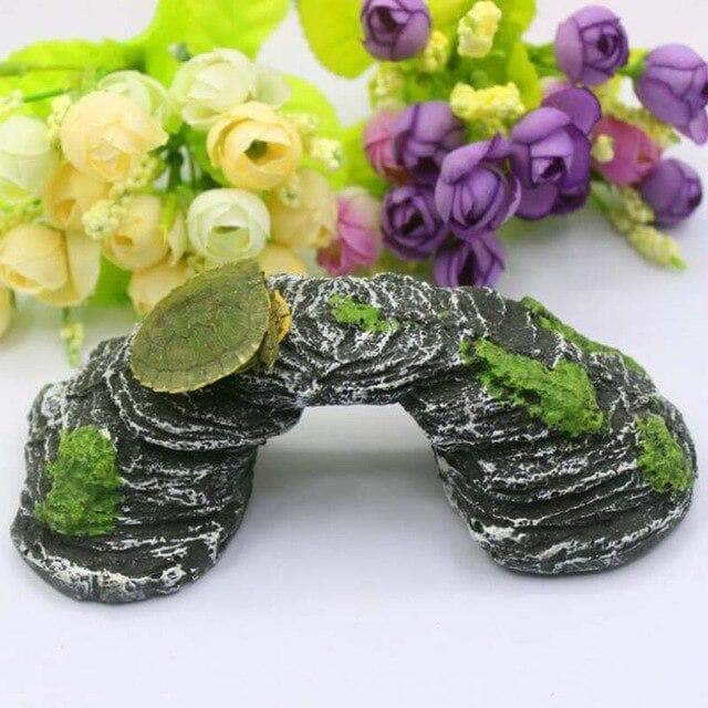 Pont arc en résine artisanale plate-forme d'escalade pour tortue aquatique décoration d'aquarium-2-Petmonde