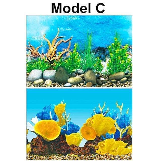 Poster en PVC mur de fond d'aquarium arrière-plan double face décoration d'aquarium-5-Petmonde