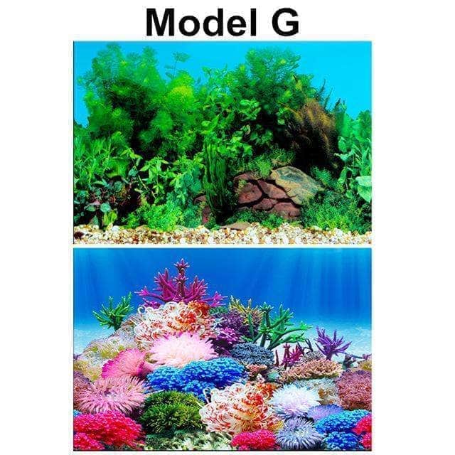 Poster en PVC mur de fond d'aquarium arrière-plan double face décoration d'aquarium-4-Petmonde