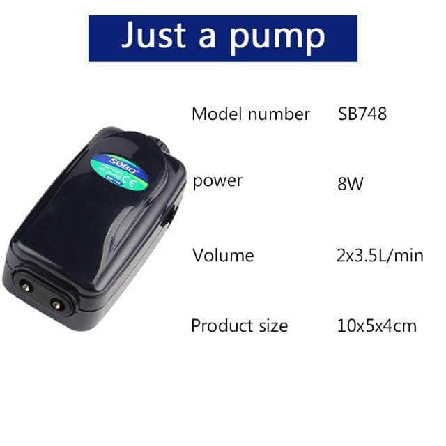 SOBO Pompe à oxygène haut débit ajustable pour aération aquarium ou étang 8W/12W sorties multiples-13-Petmonde
