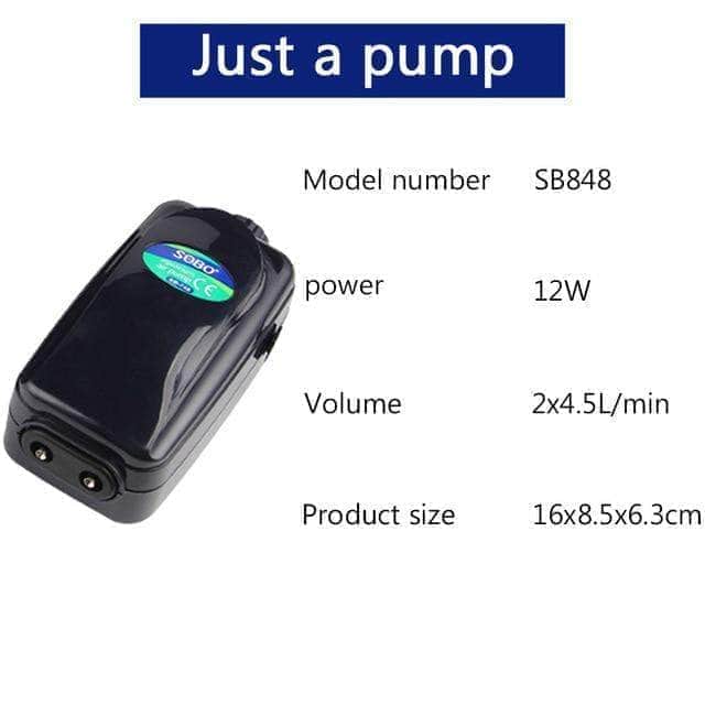 SOBO Pompe à oxygène haut débit ajustable pour aération aquarium ou étang 8W/12W sorties multiples-2-Petmonde