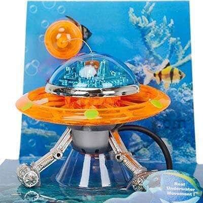 Soucoupe volante suspendue bulleur flottant en mouvement OVNI en résine accessoire de pompe à air-4-Petmonde