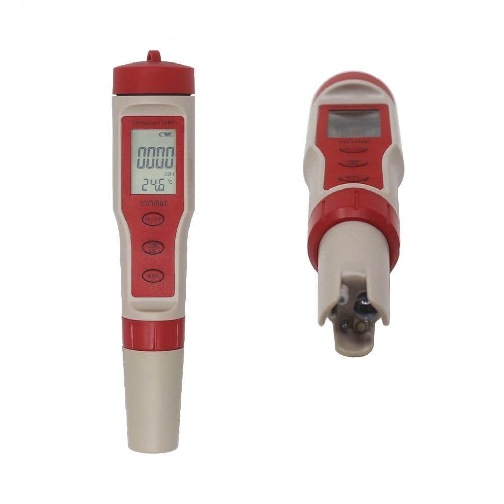 Testeur Qualité Eau Numérique 5-en-1 pH/TDS/EC/Temperature - Pour Piscines,  Eau Potable, Aquariums