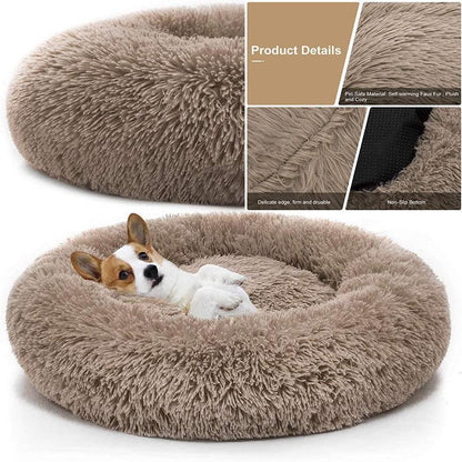 Lit Rond Ultra Doux et Lavable pour Chien et Chat - Lit Donut Confortable-2-Petmonde
