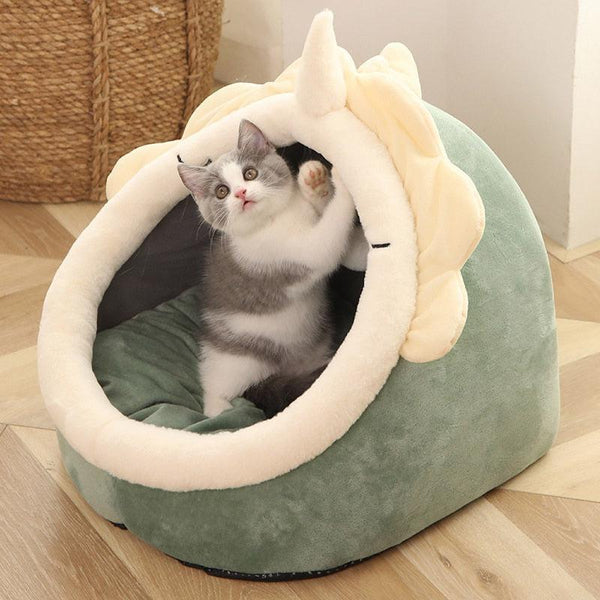 Lit semi-couvert confortable pour chat, accessoire pour animaux de com –  Petmonde