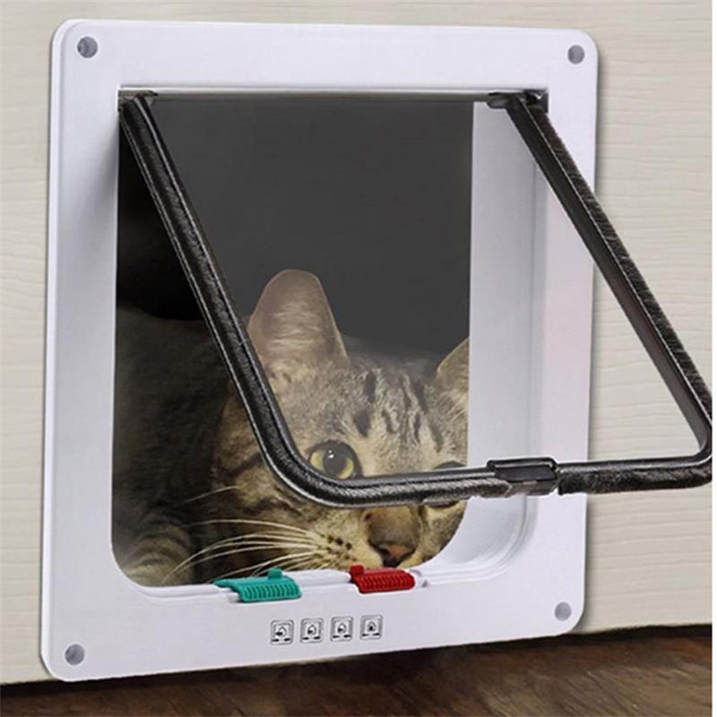 Porte de Sécurité à Rabat pour Chat et Petit Chien – Chatière avec Entrée et Sortie Contrôlable-5-Petmonde