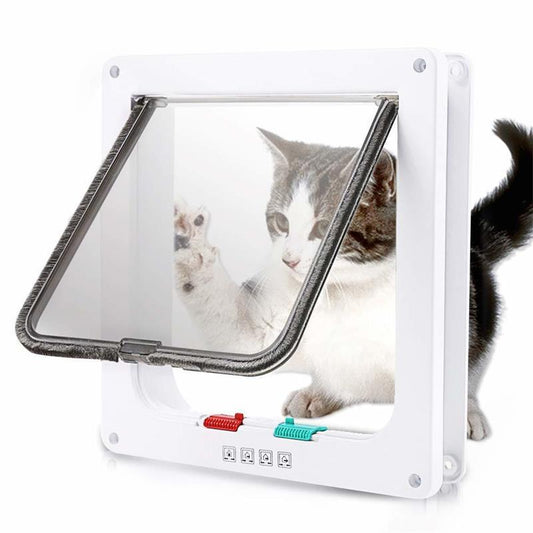 Porte de Sécurité à Rabat pour Chat et Petit Chien – Chatière avec Entrée et Sortie Contrôlable-1-Petmonde