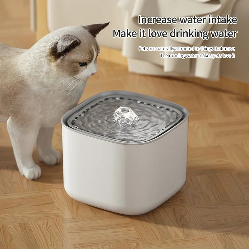 Fontaine à Eau Électrique pour Chat - 3 Litres, Filtre Intégré, Fonction de Recirculation Automatique et Distributeur Silencieux-1-Petmonde