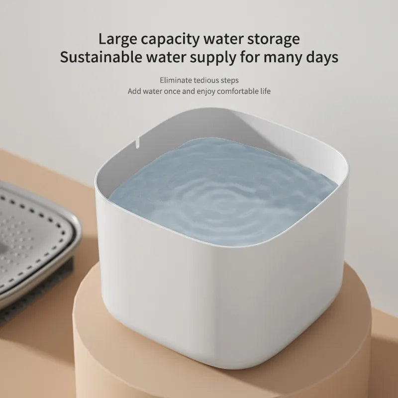 Fontaine à Eau Électrique pour Chat - 3 Litres, Filtre Intégré, Fonction de Recirculation Automatique et Distributeur Silencieux-4-Petmonde