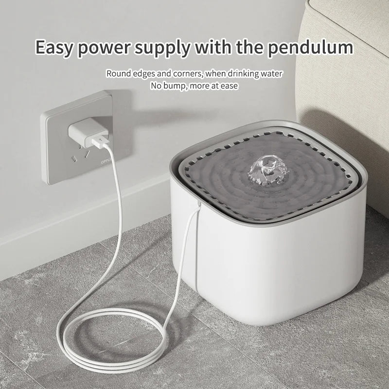 Fontaine à Eau Électrique pour Chat - 3 Litres, Filtre Intégré, Fonction de Recirculation Automatique et Distributeur Silencieux-2-Petmonde
