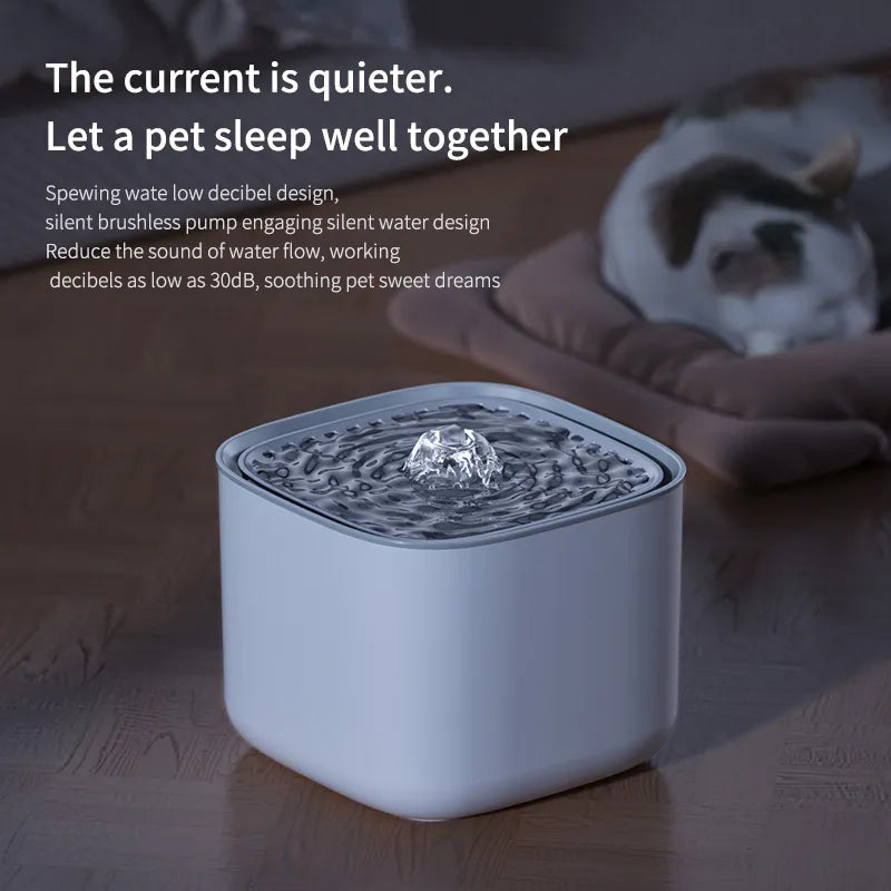 Fontaine à Eau Électrique pour Chat - 3 Litres, Filtre Intégré, Fonction de Recirculation Automatique et Distributeur Silencieux-6-Petmonde
