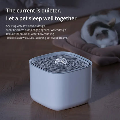 Fontaine à Eau Électrique pour Chat - 3 Litres, Filtre Intégré, Fonction de Recirculation Automatique et Distributeur Silencieux-6-Petmonde