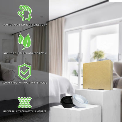 Intercepteurs pour Punaises de Lit Bed Bug Blocker Pro, Pièges à Punaises de Lit, Dispositif de Capture et de Détection pour Pieds de Lit - Lot de 12-5-Petmonde