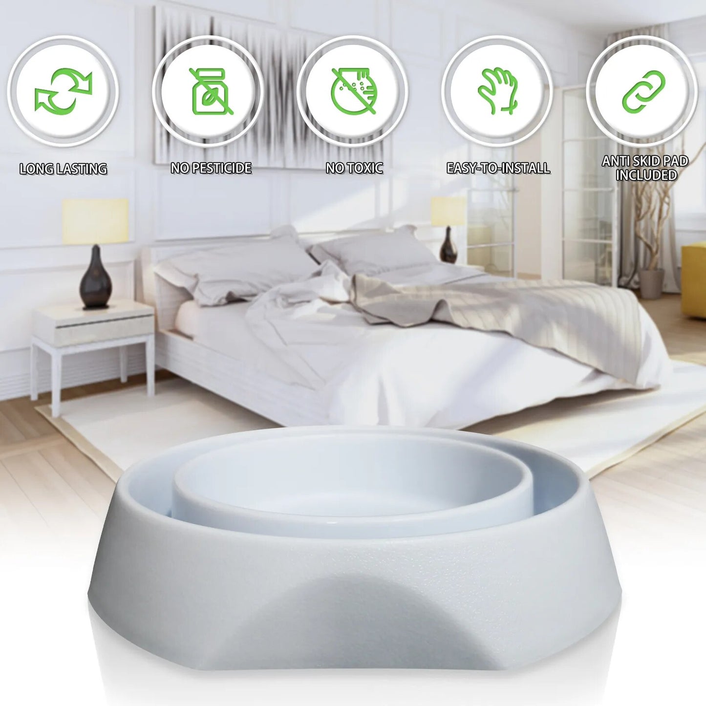 Intercepteurs pour Punaises de Lit Bed Bug Blocker Pro, Pièges à Punaises de Lit, Dispositif de Capture et de Détection pour Pieds de Lit - Lot de 12-4-Petmonde