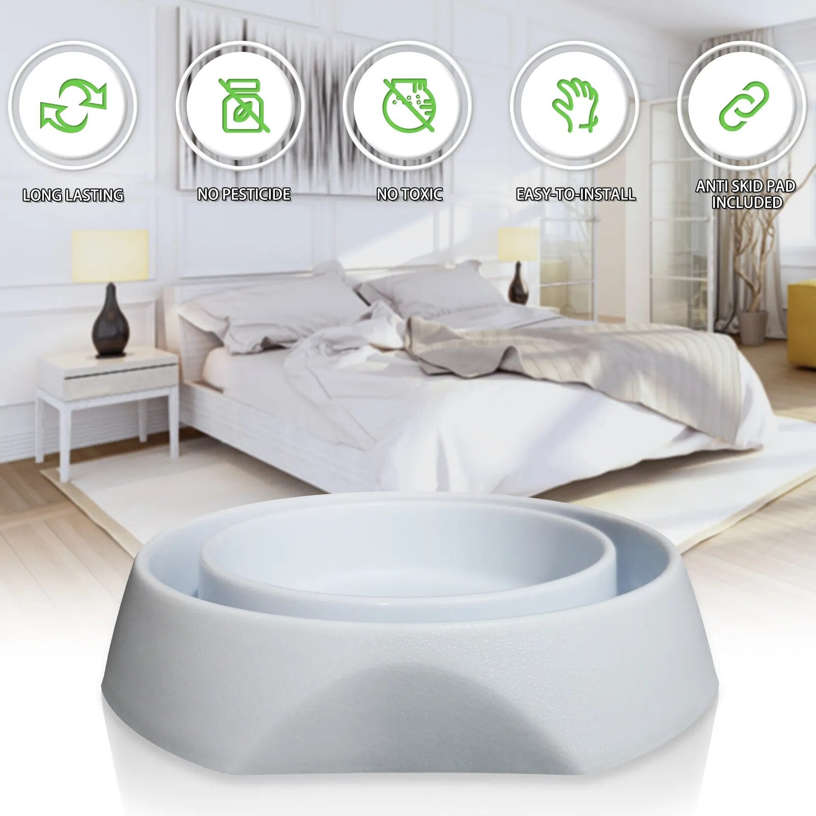 Intercepteurs pour Punaises de Lit Bed Bug Blocker Pro, Pièges à Punaises de Lit, Dispositif de Capture et de Détection pour Pieds de Lit - Lot de 12-4-Petmonde