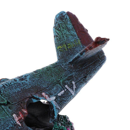 Avion coulé grande taille en résine décoration aquarium cachette poisson crevette-4-Petmonde