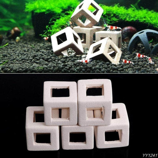 Décoration petits cubes en céramique abri pour crevettes et petits poissons pour aquarium-1-Petmonde