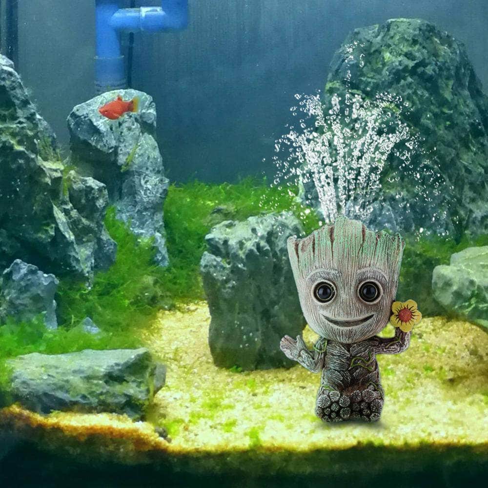 Figurine petit arbuste mignon en résine avec pierre à bulle pour pompe à air décoration d'aquarium-1-Petmonde