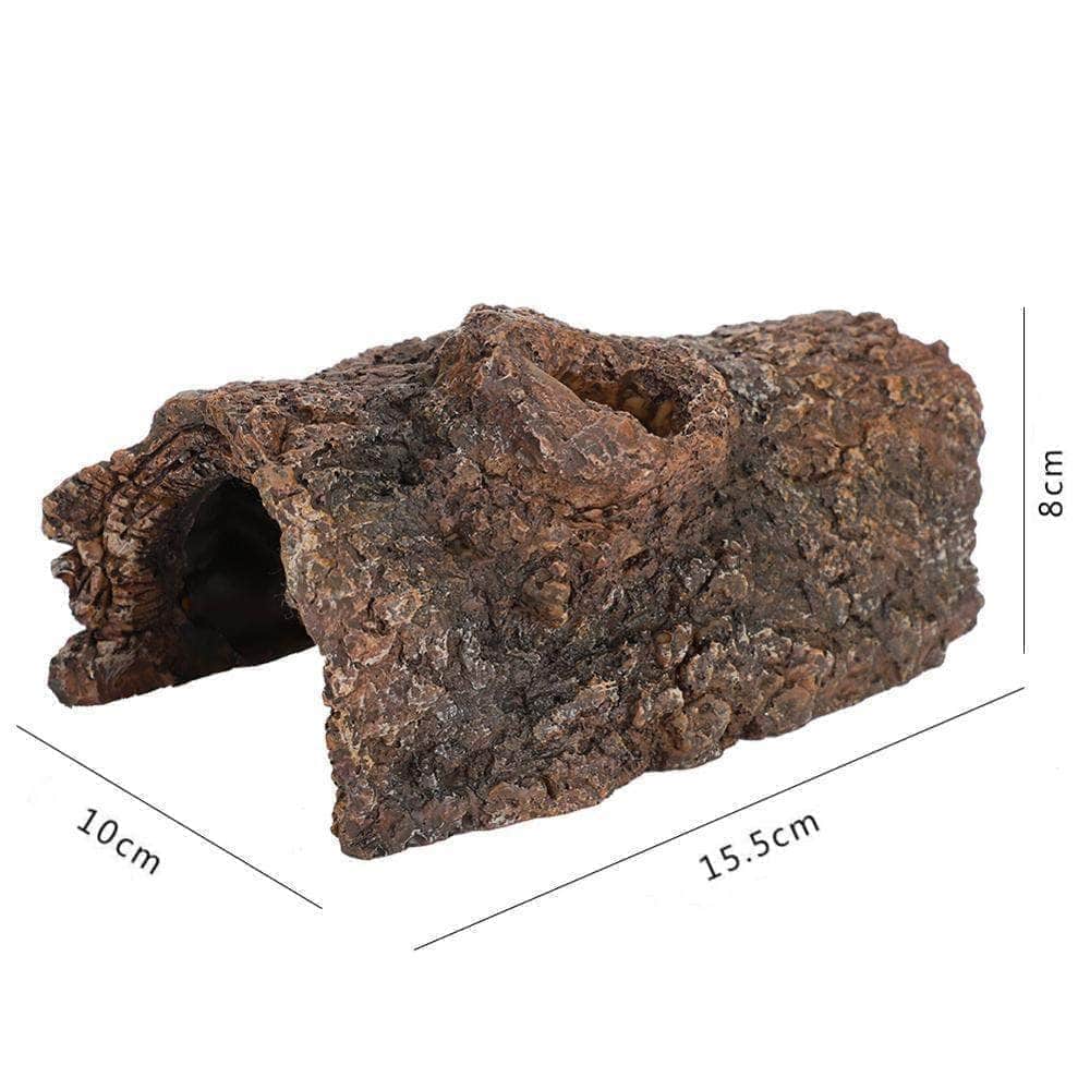 Grotte en Résine pour Serpent & Gecko – Cachette Imitation Tronc d'Arbre-3-Petmonde