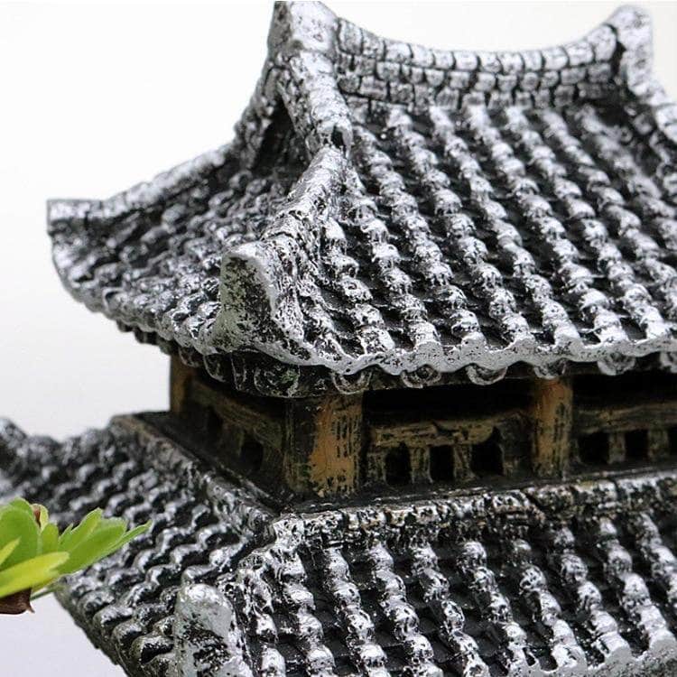 Maison grande taille en résine style Japon féodal décoration d'aquarium-7-Petmonde