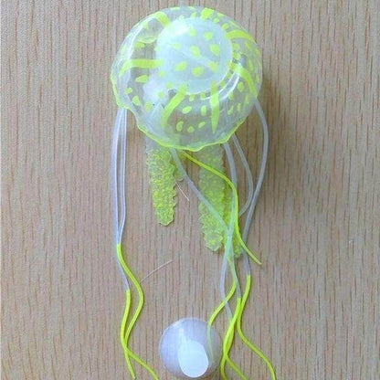 Méduse fluorescente anémone flottante suspendue en silicone souple décoration d'aquarium-7-Petmonde