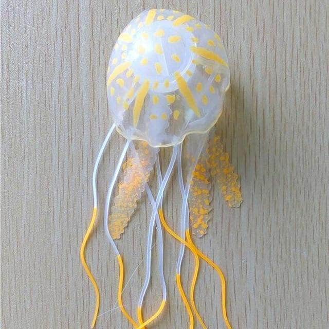 Méduse fluorescente anémone flottante suspendue en silicone souple décoration d'aquarium-5-Petmonde