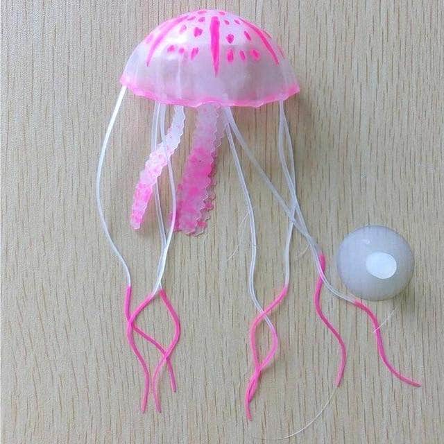 Méduse fluorescente anémone flottante suspendue en silicone souple décoration d'aquarium-4-Petmonde