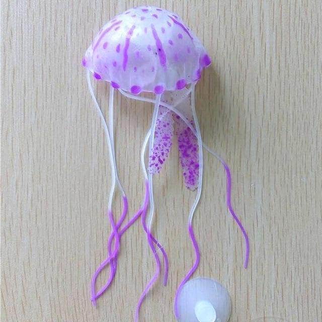 Méduse fluorescente anémone flottante suspendue en silicone souple décoration d'aquarium-3-Petmonde