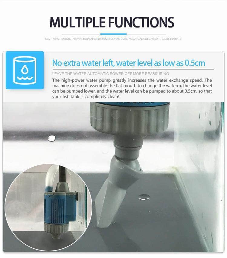 Pompe Électrique de Nettoyage pour Aquarium – Aspirateur & Filtre à Eau pour Changement d'Eau-14-Petmonde
