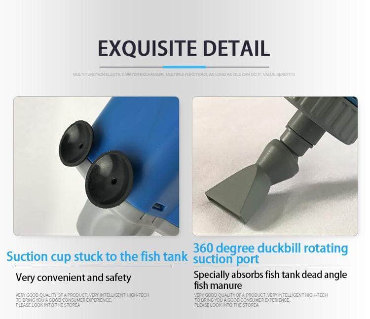 Pompe Électrique de Nettoyage pour Aquarium – Aspirateur & Filtre à Eau pour Changement d'Eau-8-Petmonde