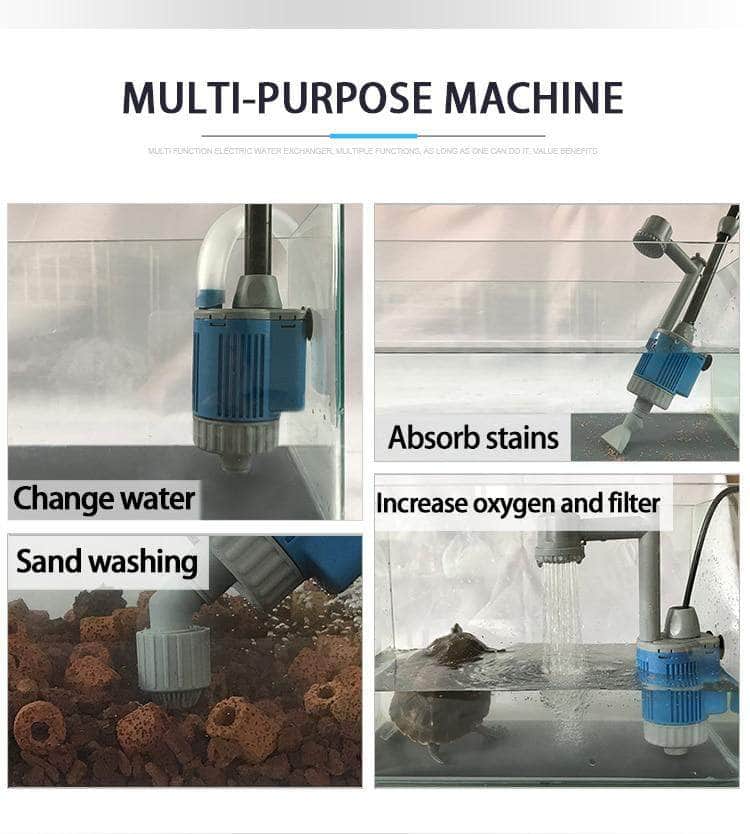 Pompe Électrique de Nettoyage pour Aquarium – Aspirateur & Filtre à Eau pour Changement d'Eau-9-Petmonde
