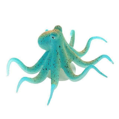 Pieuvre fluorescente poulpe en silicone avec ventouses décoration d'aquarium-2-Petmonde