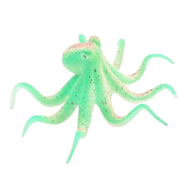 Pieuvre fluorescente poulpe en silicone avec ventouses décoration d'aquarium-3-Petmonde