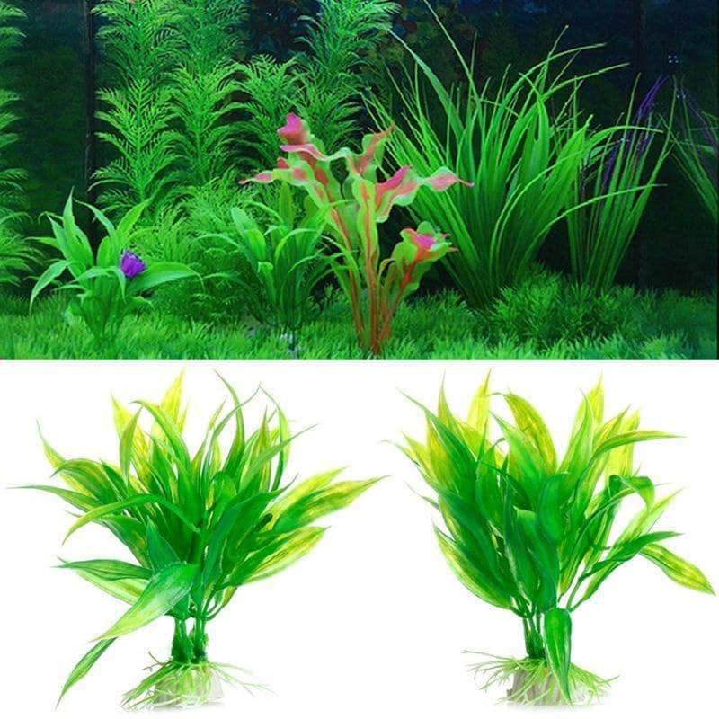 Plante artificielle herbe en plastique décoration pour aquarium-4-Petmonde