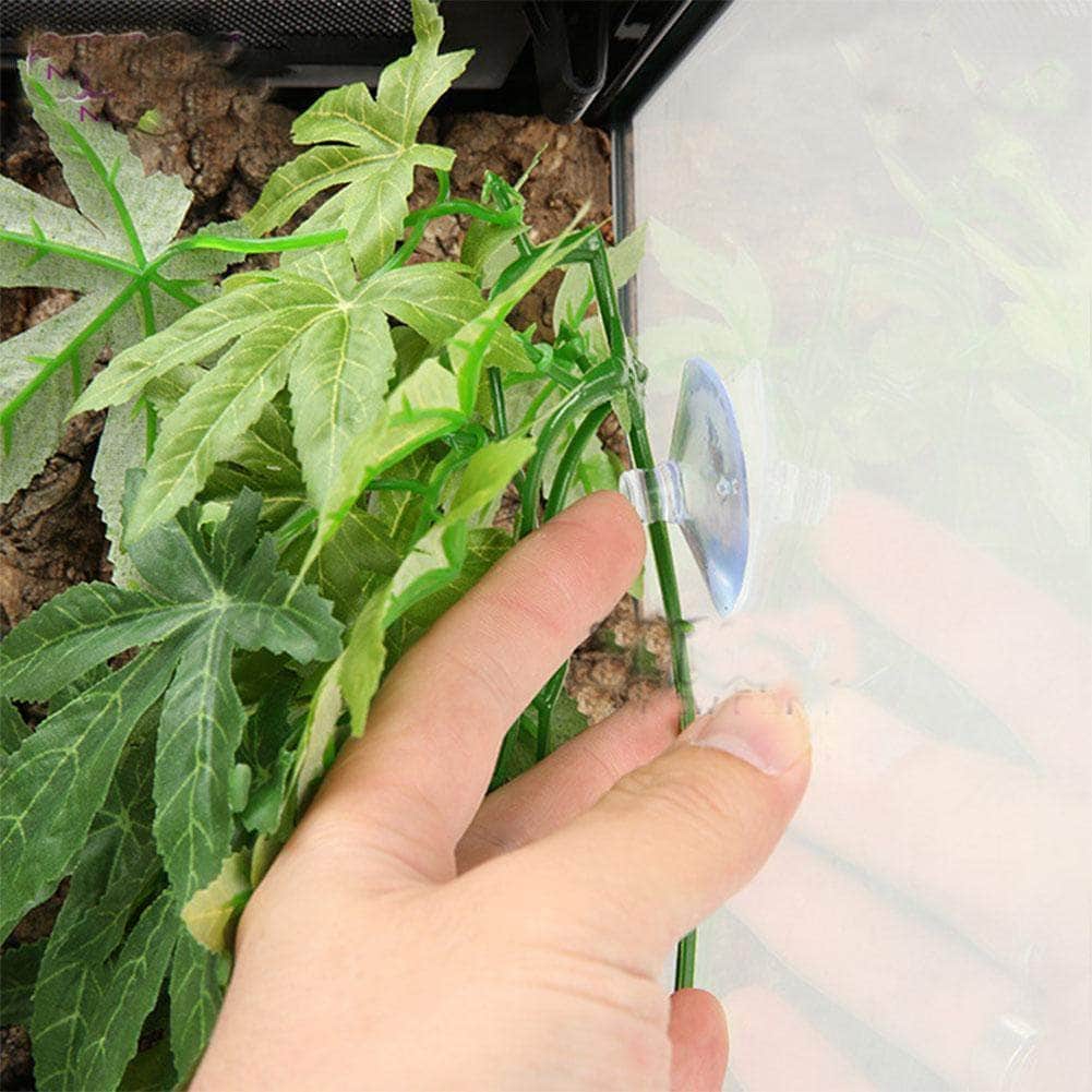 Plante suspendue avec ventouse grande taille décoration pour aquarium terrarium vivarium simulation milieu naturel-3-Petmonde