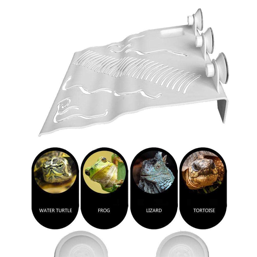 Plate-forme suspendu terrasse de grande taille avec mangeoire pour tortue d'eau-3-Petmonde