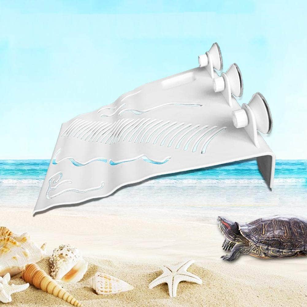 Plate-forme suspendu terrasse de grande taille avec mangeoire pour tortue d'eau-6-Petmonde