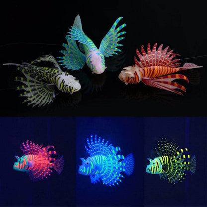 Poisson-lion flottant fluorescent en silicone rascasse volante décoration aquarium-1-Petmonde