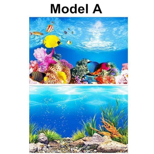 Poster en PVC mur de fond d'aquarium arrière-plan double face décoration d'aquarium-7-Petmonde