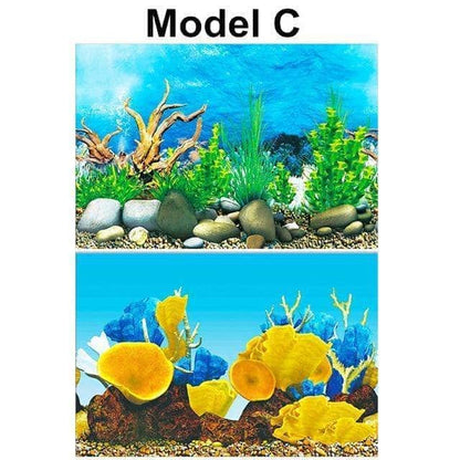 Poster en PVC mur de fond d'aquarium arrière-plan double face décoration d'aquarium-5-Petmonde